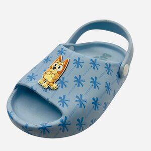 Toddler Unisex Bluey Blue Slide Sandals Lightweight EVA Heel Strap Palm Size 9